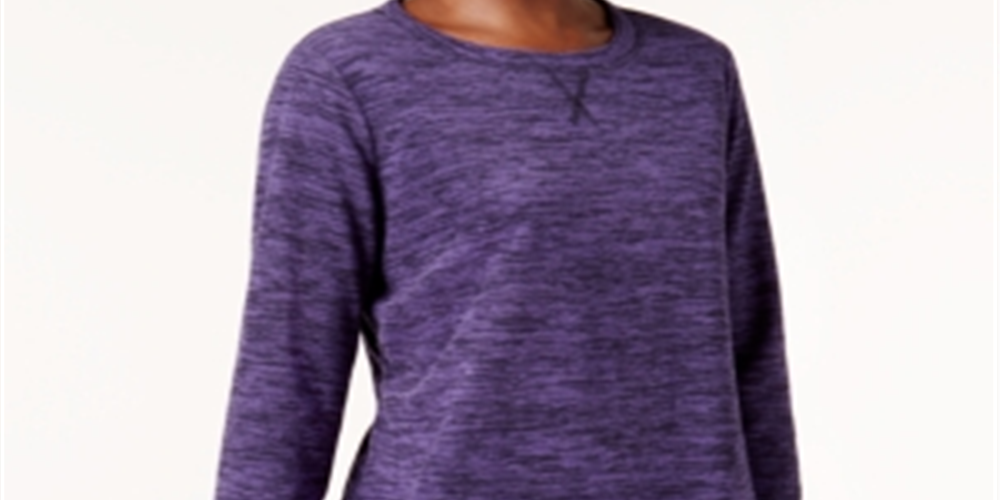 Karen Scott Sport Space Dye Microfleece Top Feminino Rosa Roxo Tamanho Grande