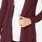 Cardigan longo de malha aberto na frente, vinho, tamanho XX-G, Maison Jules, feminino