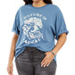 Camiseta feminina plus size de algodão da Mighty Fine, estilo boyfriend, azul, tamanho 3X