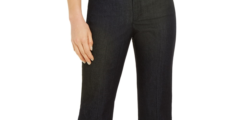 Calça jeans feminina reta e cropped Charter Club, azul, tamanho 14