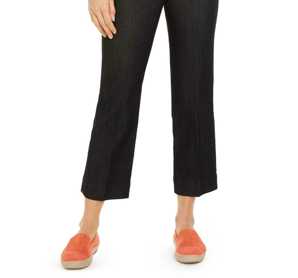 Calça jeans feminina reta e cropped Charter Club, azul, tamanho 14