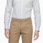Camisa listrada elástica slim fit masculina Calvin Klein, branca, tamanho extragrande