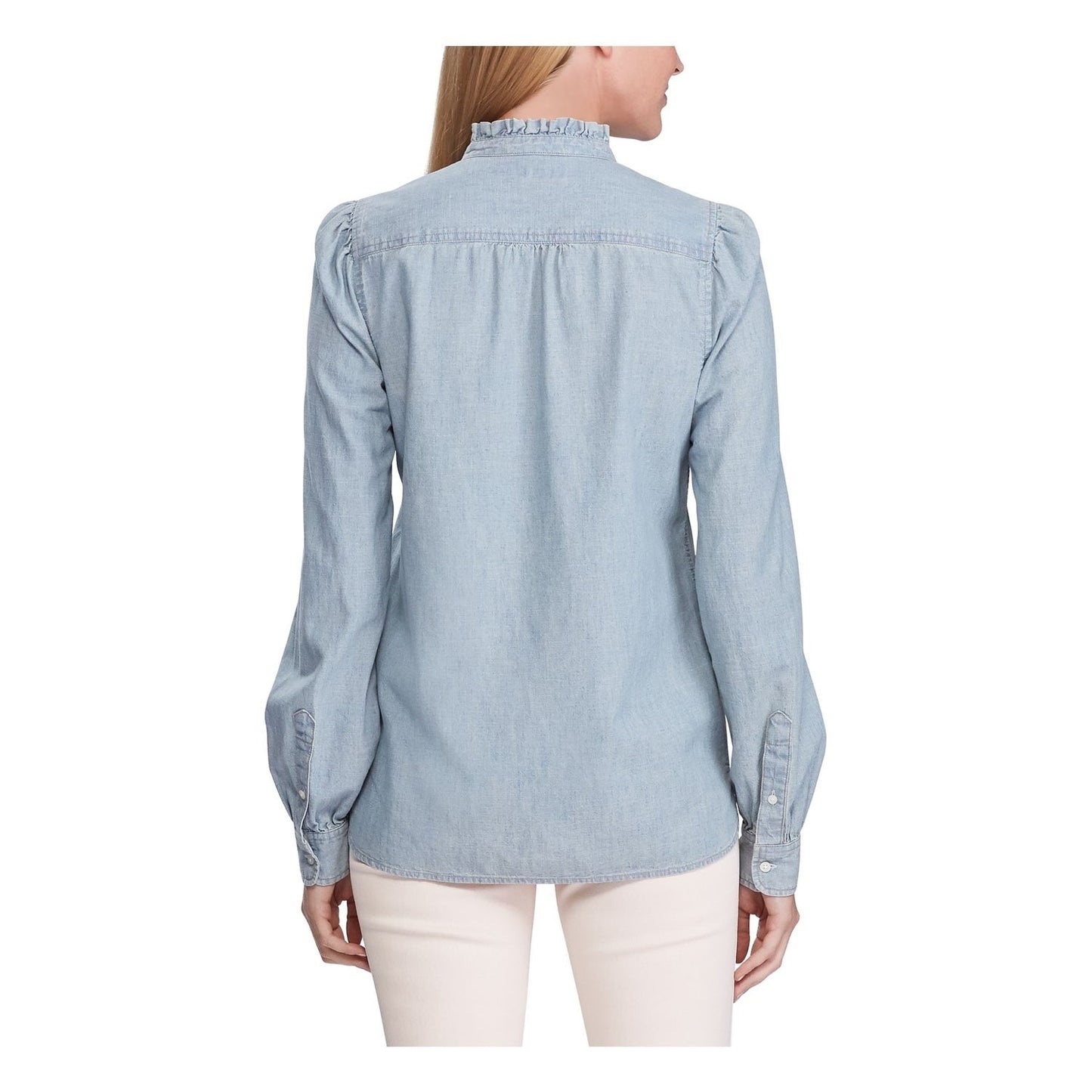 Ralph Lauren Blusa Feminina Azul Marinho com Botões e Decote em V, Tamanho X-G