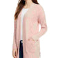 Cardigan Pink Rose Juniors com frente aberta, tamanho grande, vermelho