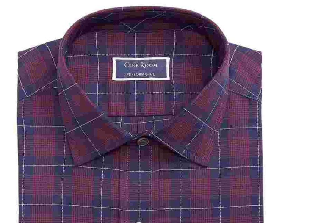 Camisa social masculina Club Room com botões e desempenho vermelho tamanho 17