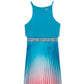 Vestido Charmeuse Plissado Ombre Big Girls Rare Editions Azul Marinho Tamanho 7