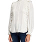 Blusa Joie Cheyanne com babados e botões, feminina, branca, tamanho X-S