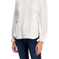 Blusa Joie Cheyanne com babados e botões, feminina, branca, tamanho X-S