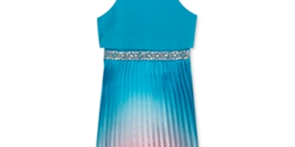 Saia plissada ombré feminina Rare Editions, azul, tamanho 10