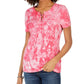 Camiseta Tommy Hilfiger Feminina de Algodão com Cadarço e Tie-Dynamic Rosa Tamanho X-G