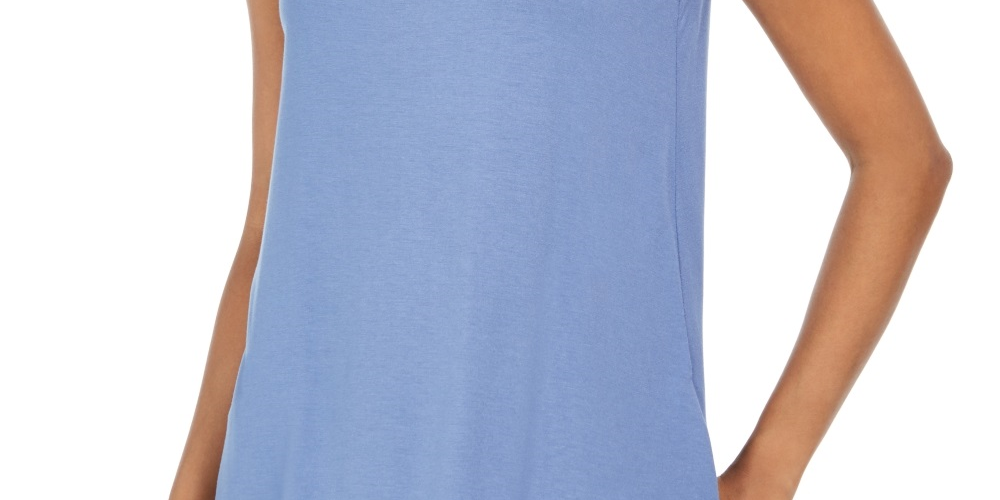 Regata feminina estilo swing-fit azul tamanho médio