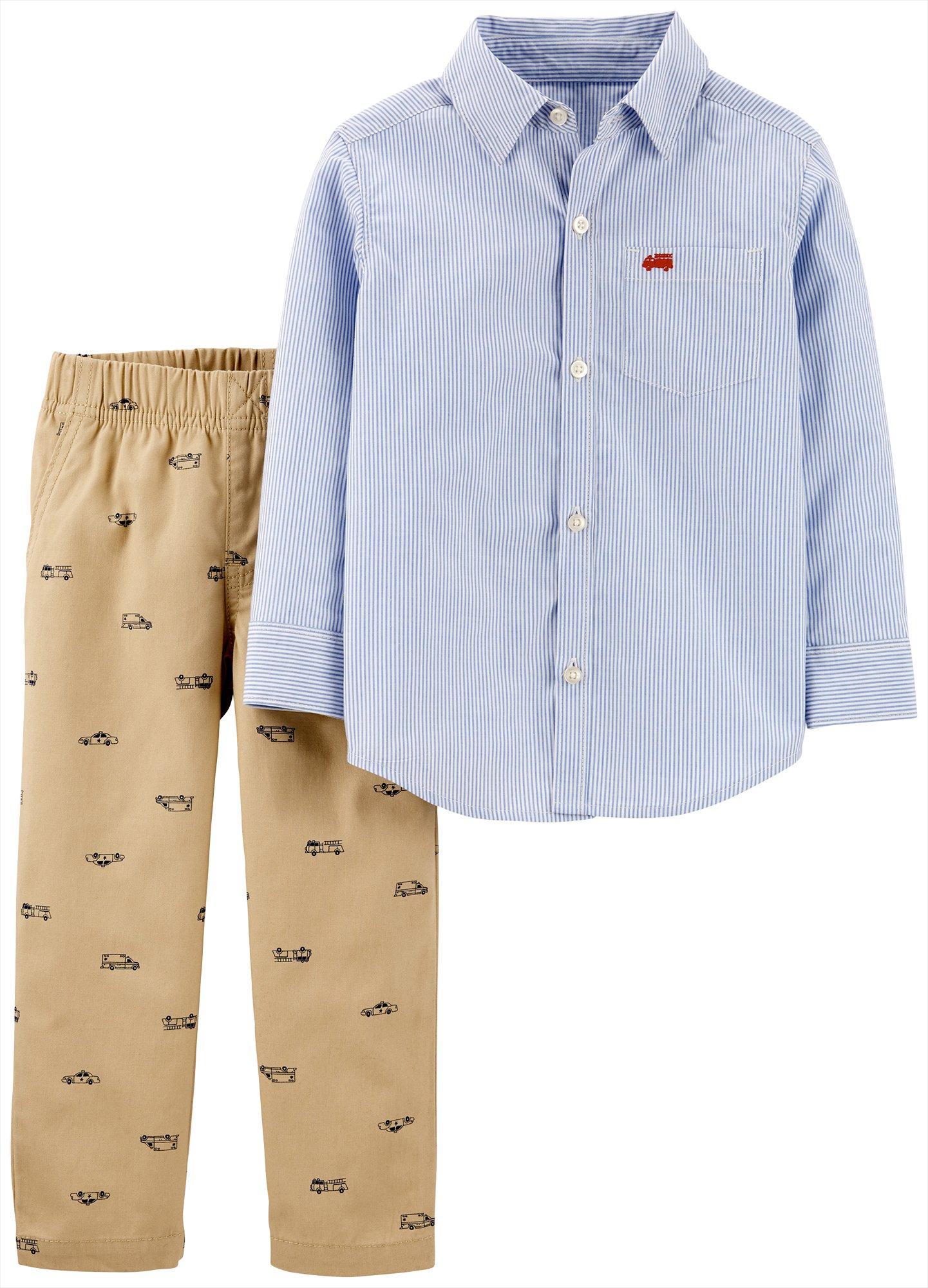 Conjunto de calças listradas Carter's Toddler Boy, 2 peças, azul, tamanho 3T