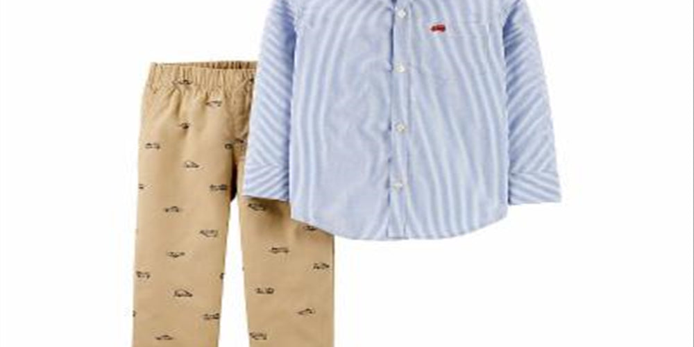 Conjunto de calças listradas Carter's Toddler Boy, 2 peças, azul, tamanho 3T