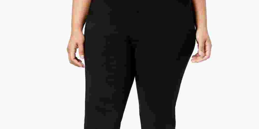 Calça curta feminina plus size com bainha de renda da INC International Concepts, preta, tamanho 24W