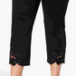 Calça curta feminina plus size com bainha de renda da INC International Concepts, preta, tamanho 24W