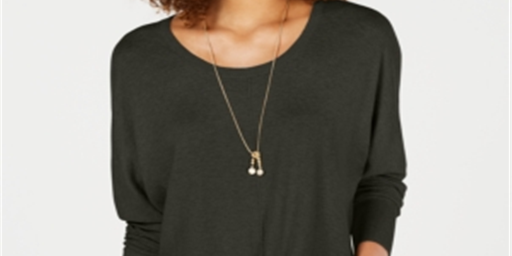 Suéter feminino com amarração frontal Style &amp; Co, cinza, tamanho pequeno M