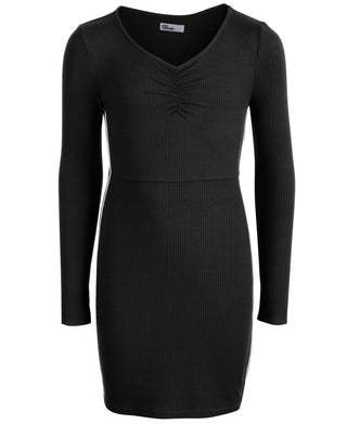 Vestido justo com listras laterais Epic Threads Big Girls, preto, tamanho extragrande