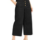 Calças culotte femininas INC Wide Leg Exposed Fly pretas tamanho 8