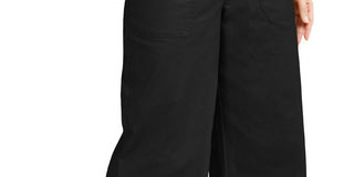 Calças culotte femininas INC Wide Leg Exposed Fly pretas tamanho 8