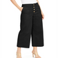 Calças culotte femininas INC Wide Leg Exposed Fly pretas tamanho 8