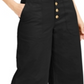 Calças culotte femininas INC Wide Leg Exposed Fly pretas tamanho 8