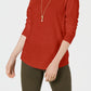 Blusa feminina de manga comprida e gola redonda, estilo &amp; co, laranja, tamanho extragrande