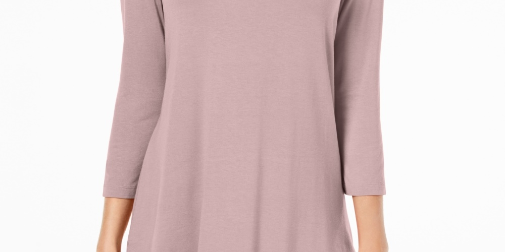 JM Collection Top feminino com decote redondo rosa tamanho pequeno
