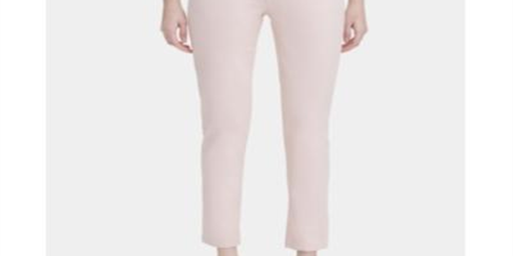 Calça jeans feminina Calvin Klein de cintura média e perna reta, cor de vinho, tamanho 12