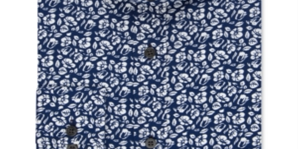 Camisa social masculina Sean John Classic Regular Fit estampada, azul-marinho, tamanho 2XL