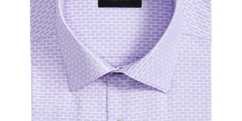 Camisa Alfani Classic Fit AlfaTech Dobby Masculina Roxa Tamanho P 14-14/5