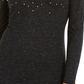 INC International Concepts Top feminino com decote em V e detalhes brilhantes, preto, tamanho X-S