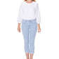 Calça jeans skinny azul listrada com bolsos NYDJ feminina, tamanho 0