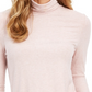 Blusa feminina Charter Club com gola alta canelada mesclada, rosa, tamanho X-S