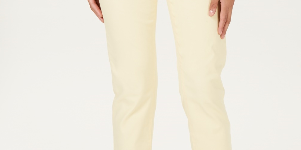 Calça jeans feminina Charter Club Tummy Control Bristol Capri, amarela, tamanho 14