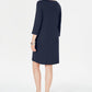 Vestido feminino Karen Scott com decote canoa e tachas, azul, tamanho pequeno G
