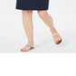 Vestido feminino Karen Scott com decote canoa e tachas, azul, tamanho pequeno G