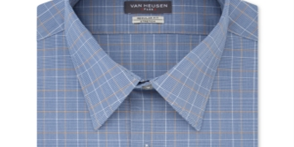 Camisa social masculina Van Heusen Flex Classic Fit Stretch sem vincos, azul, tamanho 2X 18/5