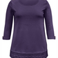 Karen Scott Top Feminino de Algodão com Renda e Bainha Roxo Tamanho P