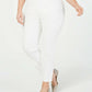 Calça jeans skinny feminina Charter Club Plus cintura média, branca, tamanho 14W