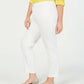 Calça jeans skinny feminina Charter Club Plus cintura média, branca, tamanho 14W
