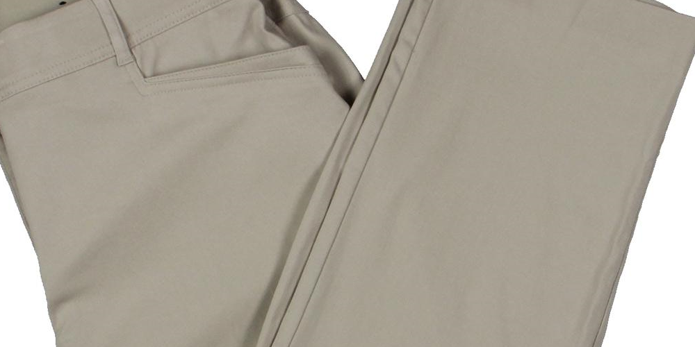 Calça feminina JM Collection, comprimento regular e curto, ajuste curvo, perna reta, creme, tamanho 16 S