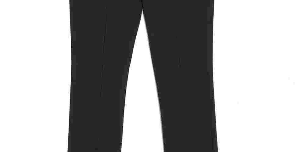 Calça feminina plus size Danielle Bernstein com fenda frontal, preta, tamanho 20W