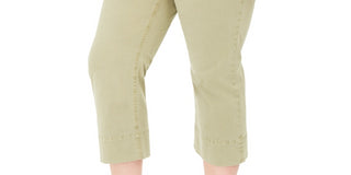 Celebrity Pink Women's Plus Size Montauk Cropped Pants Green Size 20W