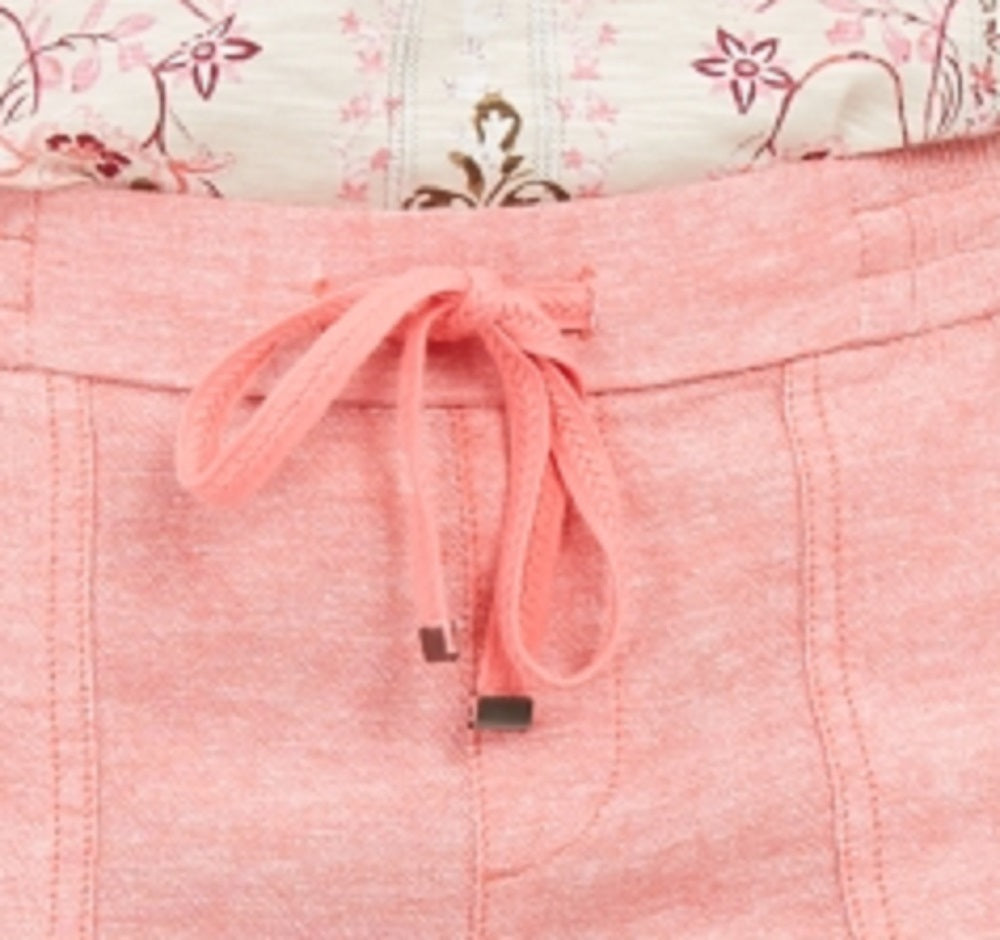 Shorts de linho liso feminino Style &amp; Co, rosa, tamanho médio