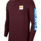 Camiseta Nike Sportswear Just Do It Manga Longa Casual para Noite, Roxa, Tamanho 2XL