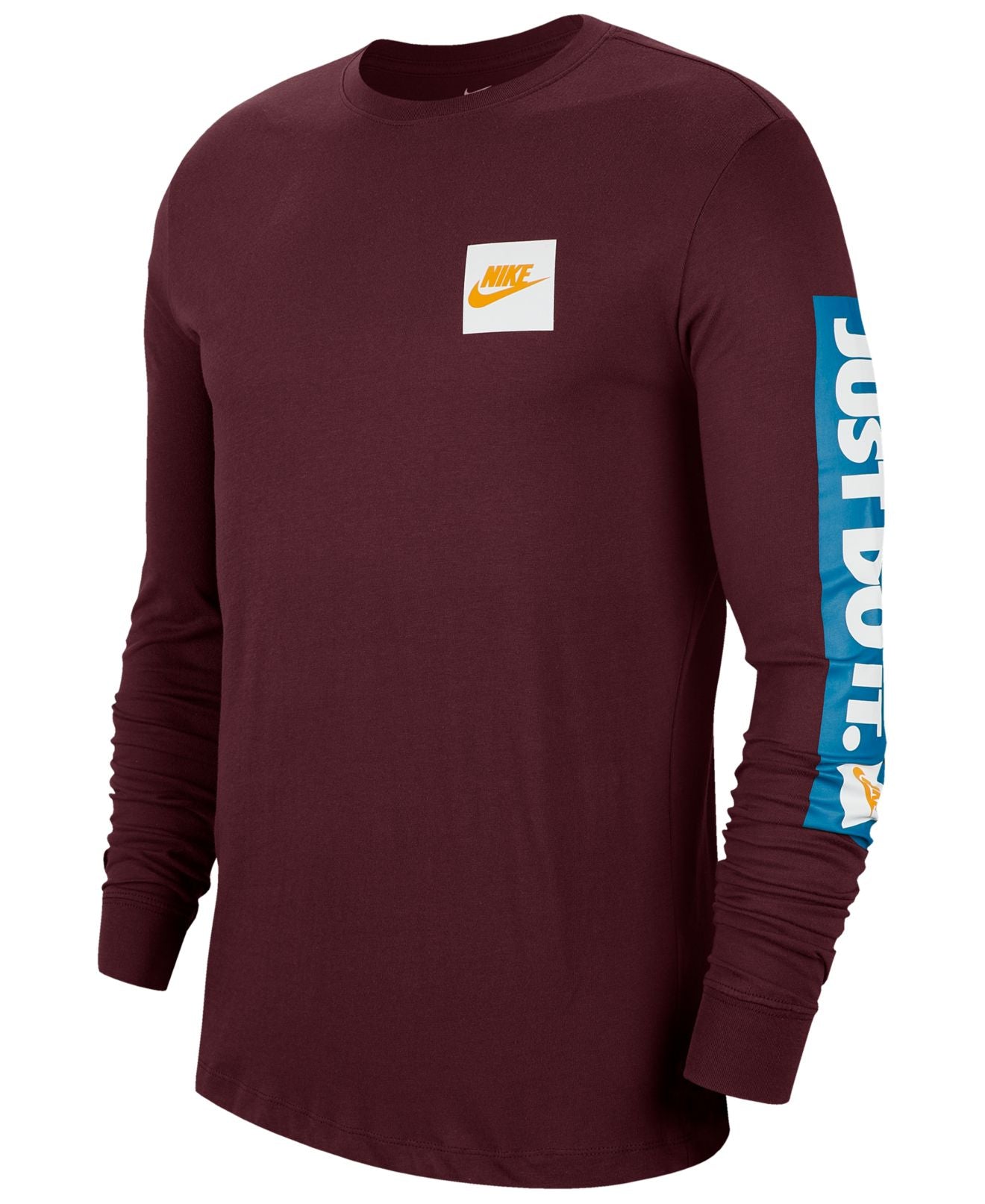 Camiseta Nike Sportswear Just Do It Manga Longa Casual para Noite, Roxa, Tamanho 2XL