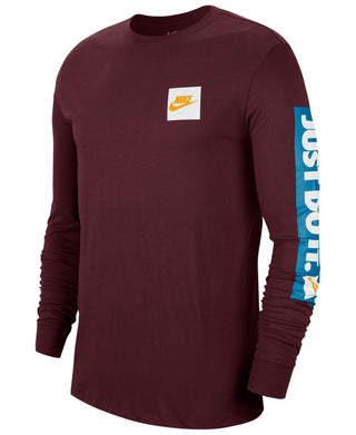 Camiseta Nike Sportswear Just Do It Manga Longa Casual para Noite, Roxa, Tamanho 2XL