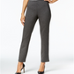 Calça feminina JM Collection Ponte Pull-on de perna reta, cor carvão, tamanho pequeno G