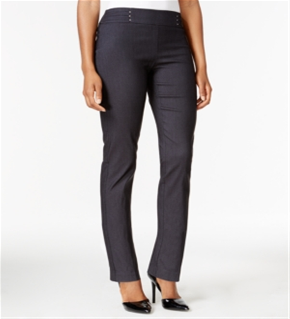 Calça e shorts com tachas femininos JM Collection cinza tamanho pequeno MS