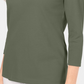 Blusa feminina Karen Scott de algodão com decote em V e acabamento em botões, verde, tamanho pequeno